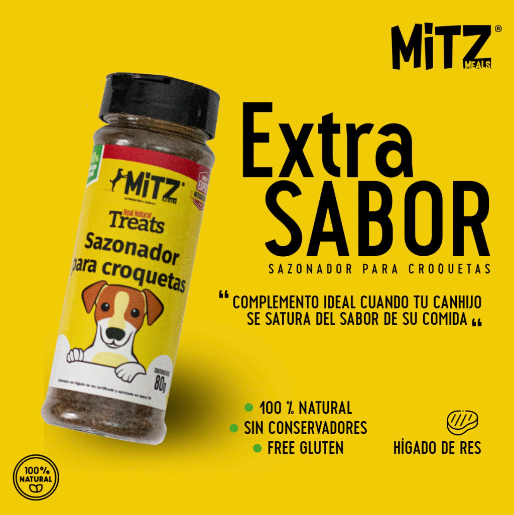 Sazonador Natural de Hígado de Res para Perros – 80 g