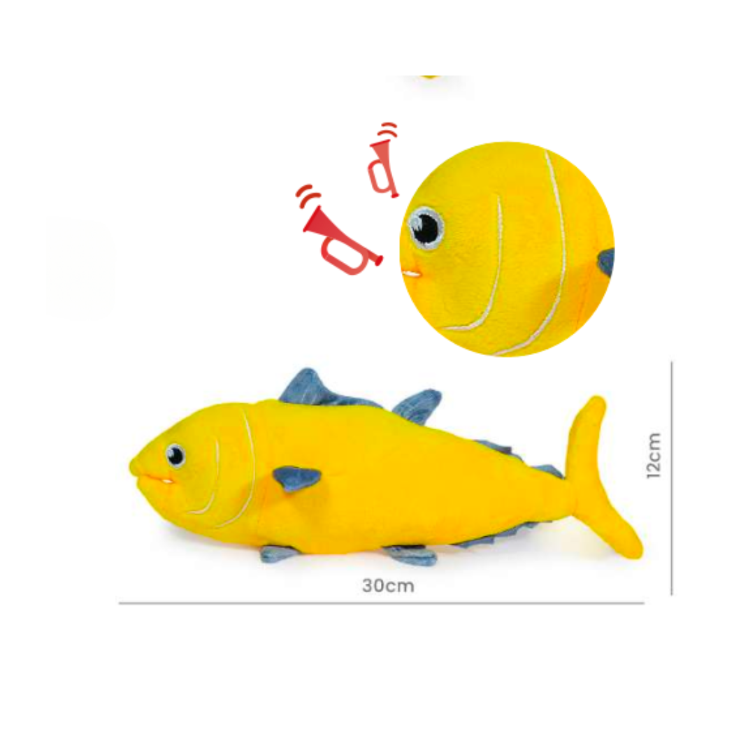 Peluche con forma de pez con squeaker / YellowFish Toy