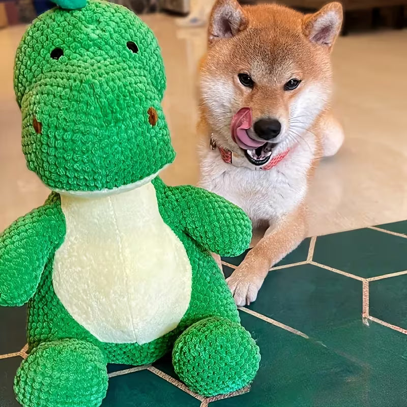 Juguete de peluche para perro / Dinosaurio Rex verde