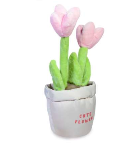 Peluche con forma de maceta con tulipanes / Tulip Toy