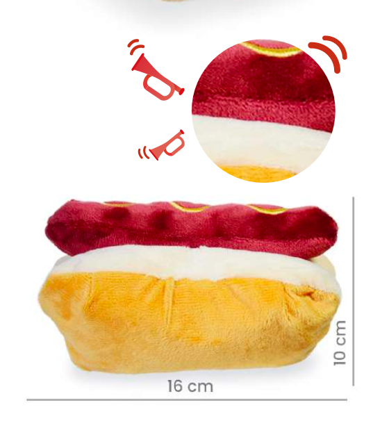 Peluche con forma de hot dog / Hot Puppy Toy