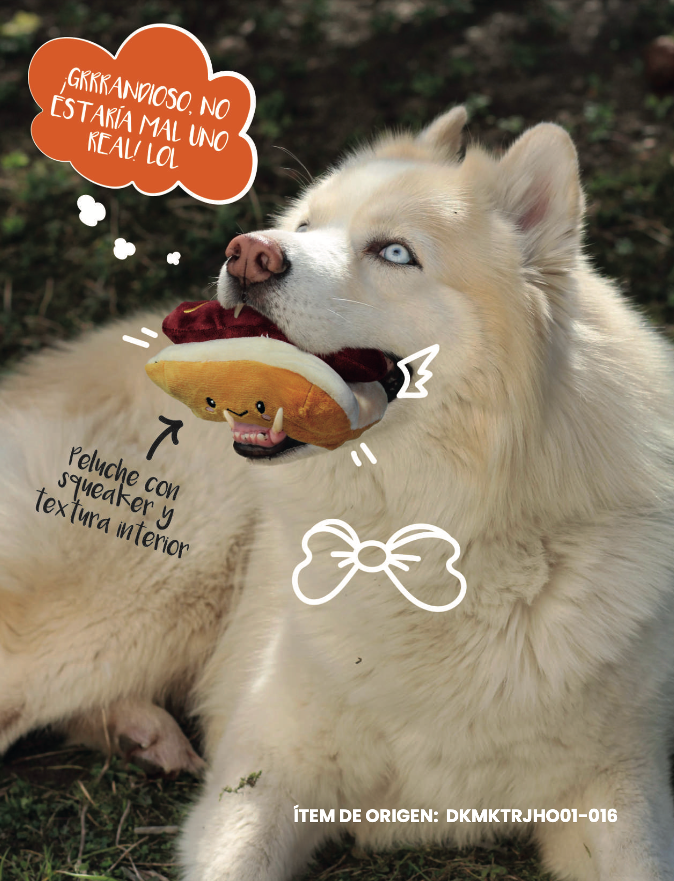 Peluche con forma de hot dog / Hot Puppy Toy