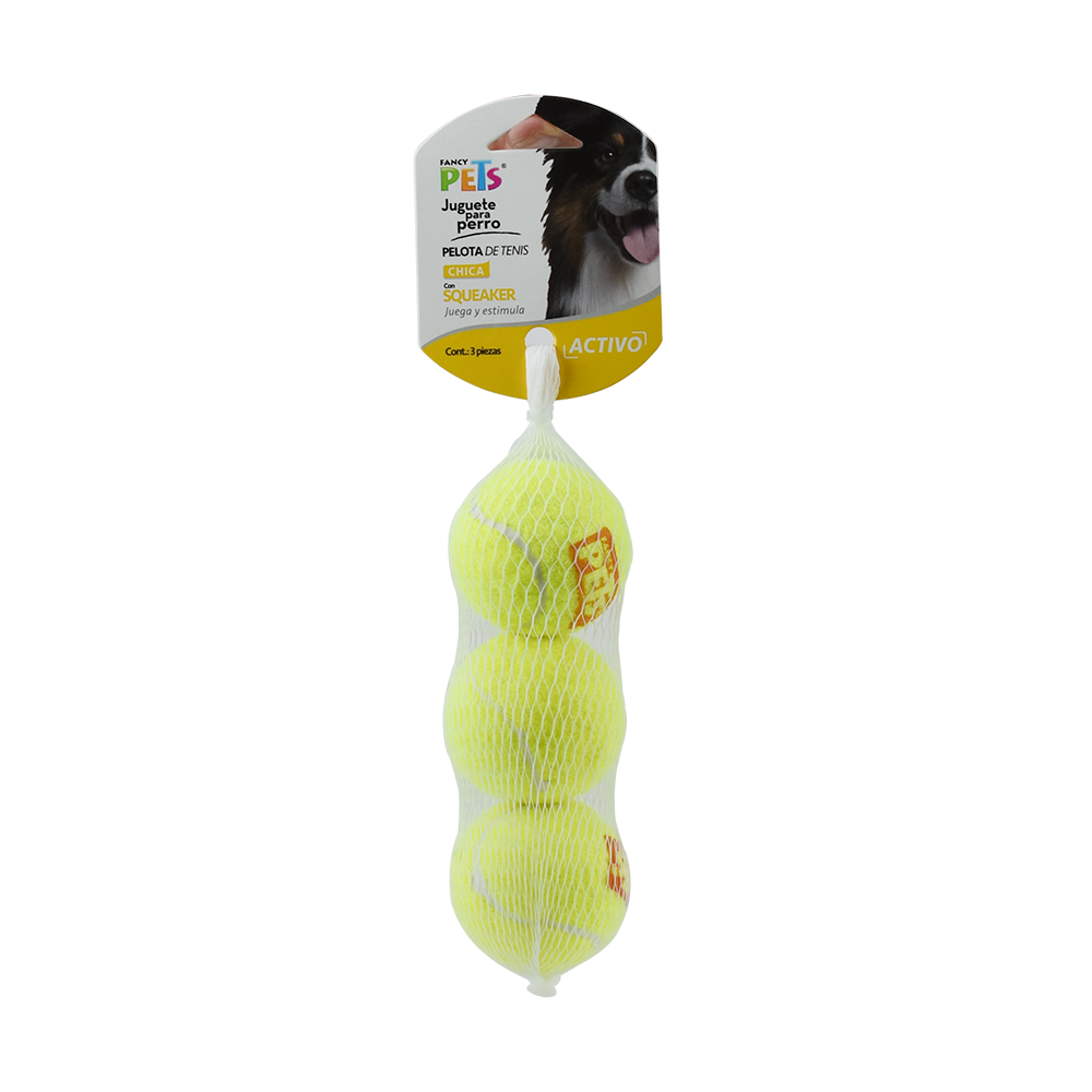 Pelota de tenis con squeaker chica / Fancy Pets / 3 pz