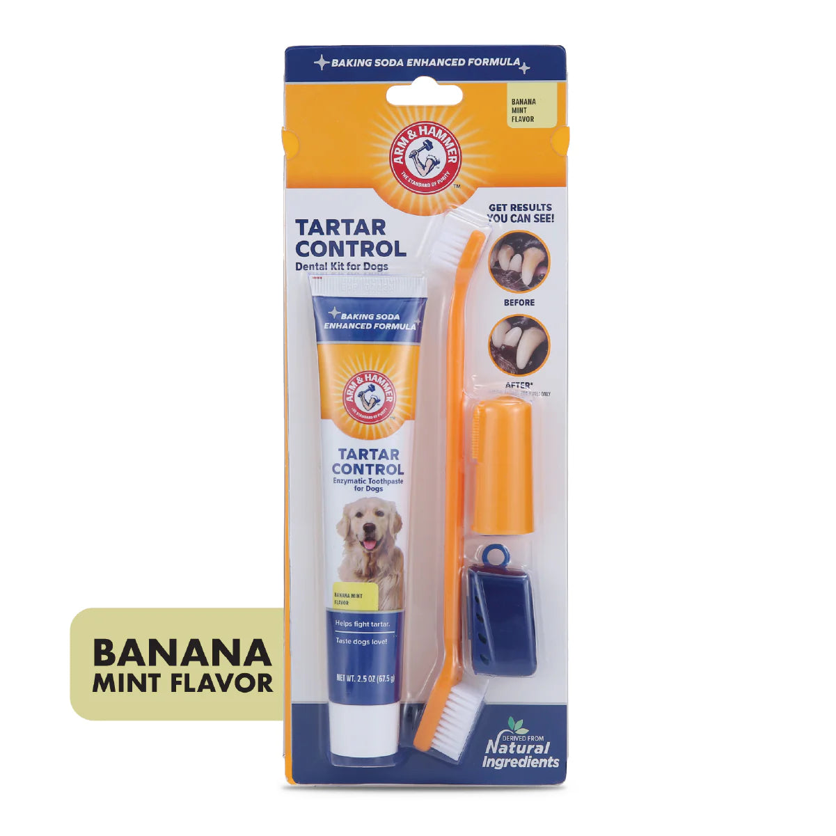 Pasta dental para perro / Sabor Plátano con Menta / Arm & Hammer / 3 pz