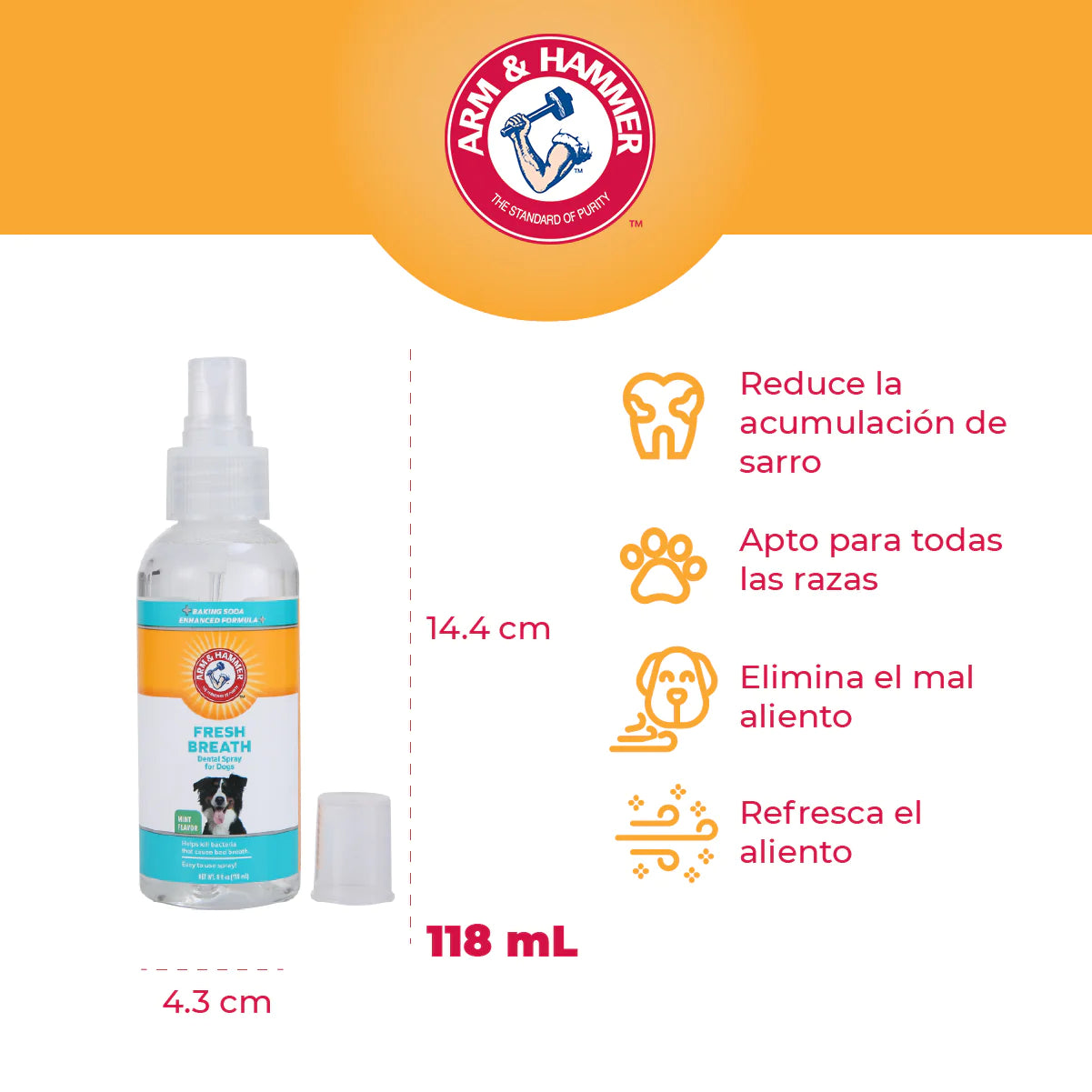 Spray dental para perro / Sabor Menta / Arm & Hammer / 118 ml