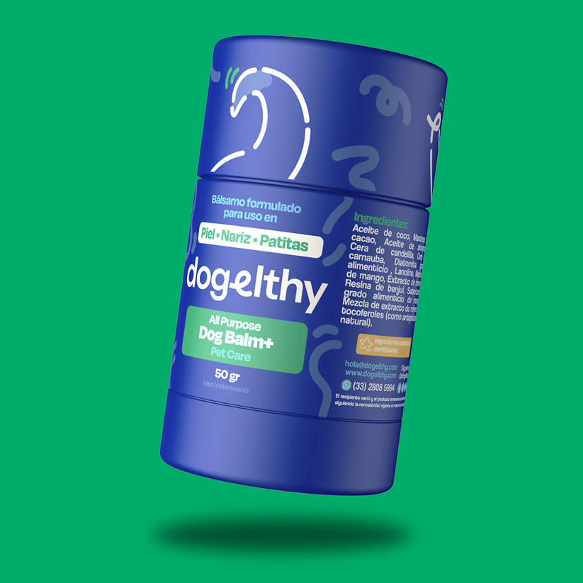 Dogelthy / Dog Balm Stick / Bálsamo Hidratante para Piel, Patitas y Nariz. Anti Resequedad y Agrietamiento 50g.
