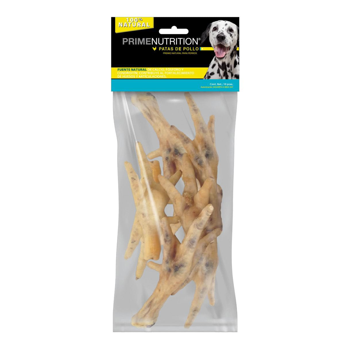 Pearl's Prime Nutrition – Patas de Pollo Deshidratadas 10 pzas