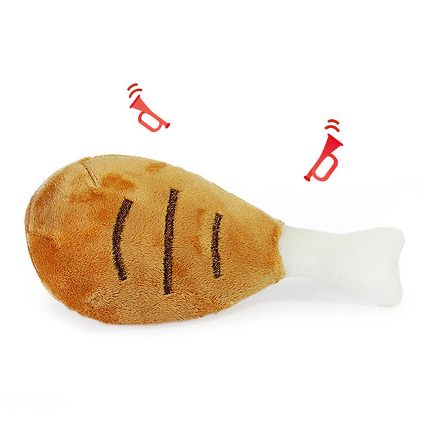 Peluche pierna de pollo con squeaker