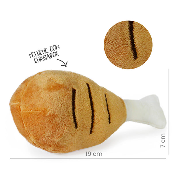 Peluche pierna de pollo con squeaker