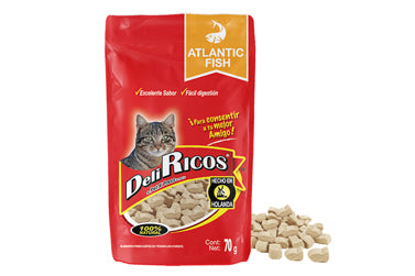 DeliRicos Snacks Pescado del Atlántico – Premios para Gato 70 g