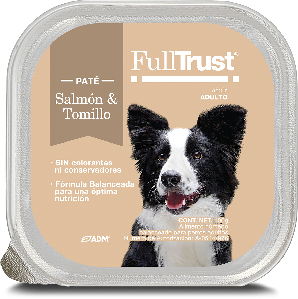 Alimento húmedo para perro / FullTrust / Salmón y Tomillo / 100 gr