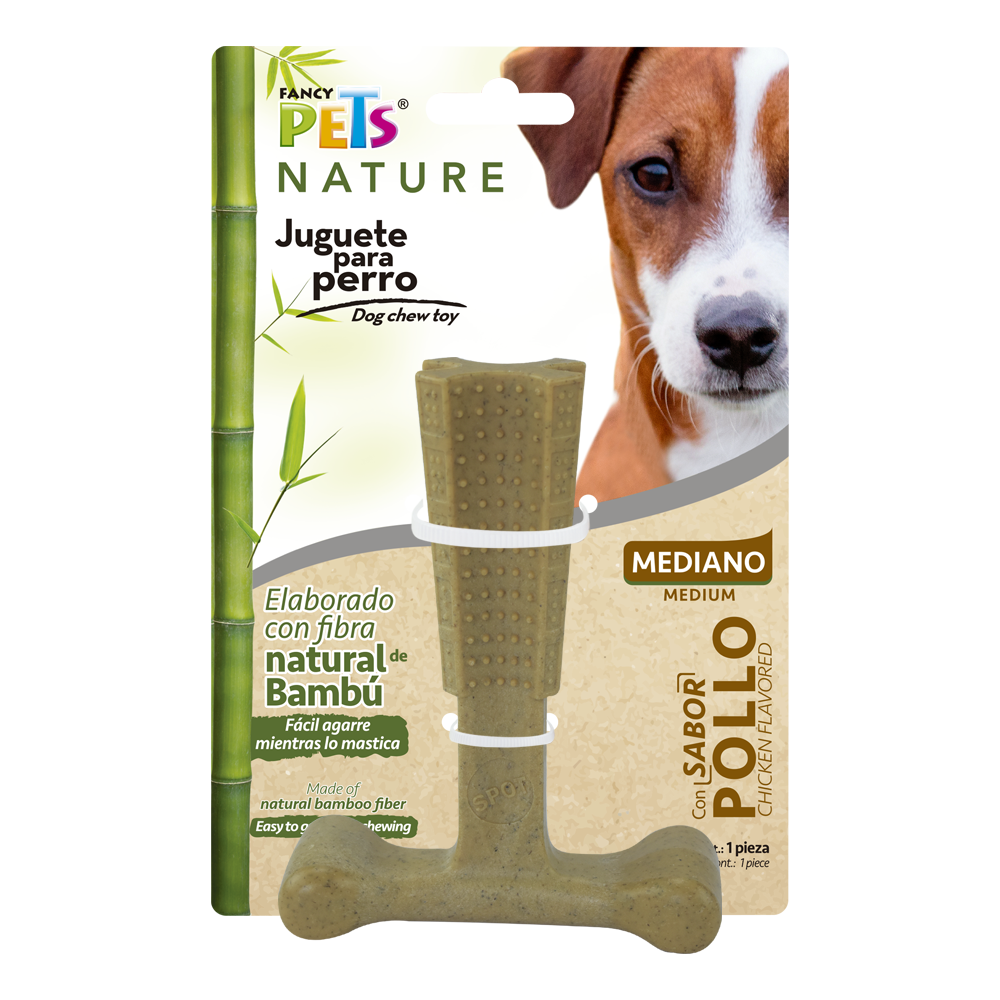 Juguete para perro / Hueso Plus de Bambú / sabor Pollo