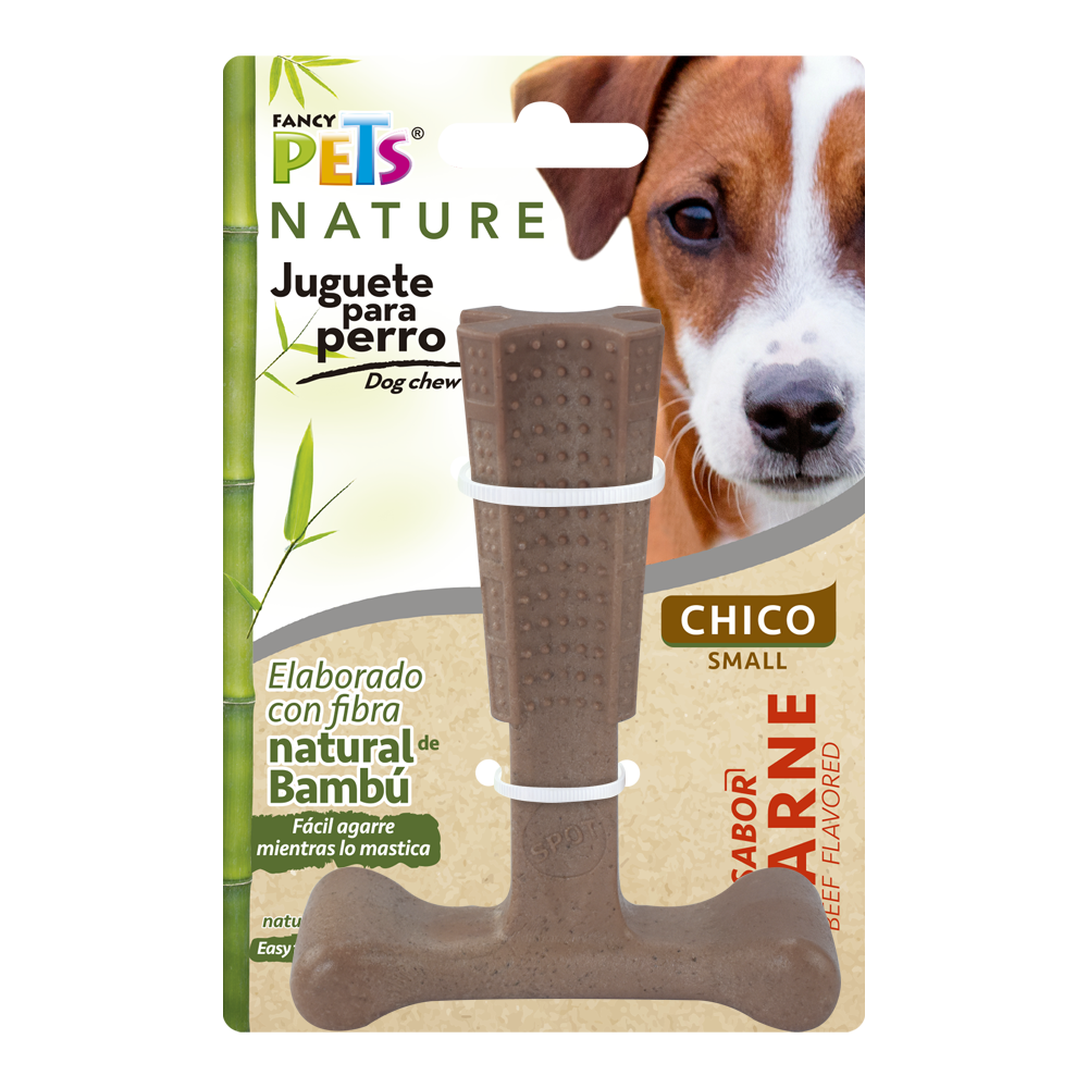 Juguete para perro / Hueso Plus de Bambú / sabor carne