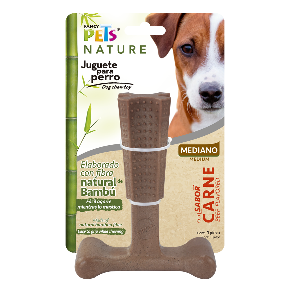 Juguete para perro / Hueso Plus de Bambú / sabor carne