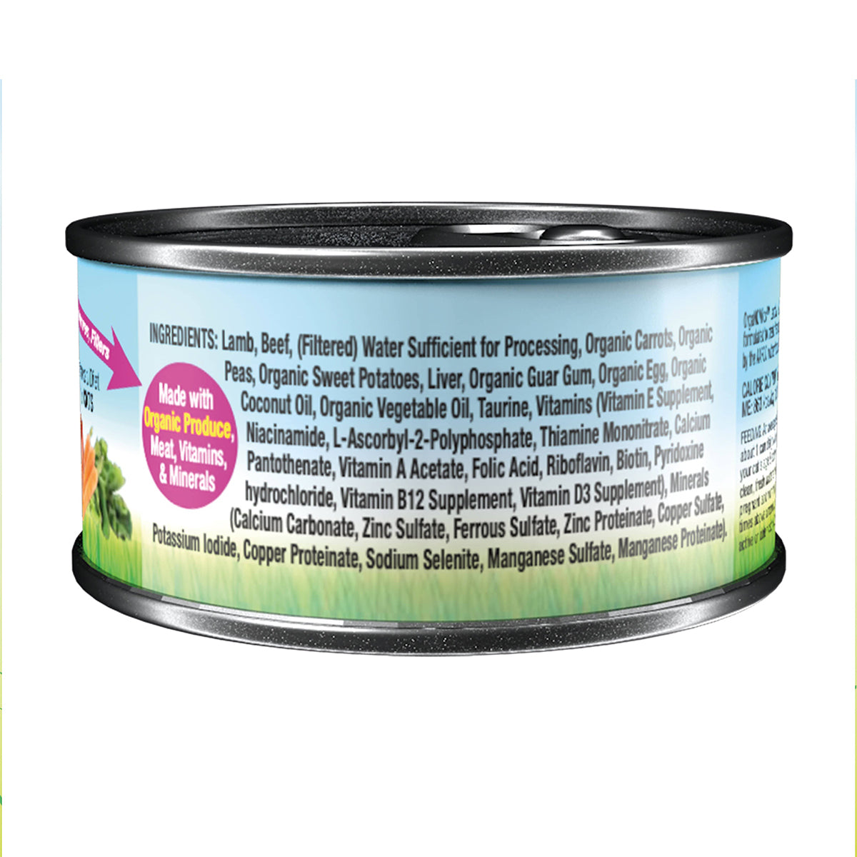 OrgaNOMics / Alimento Húmedo / Ingredientes Orgánicos Gato / Cordero y Res / 156 g