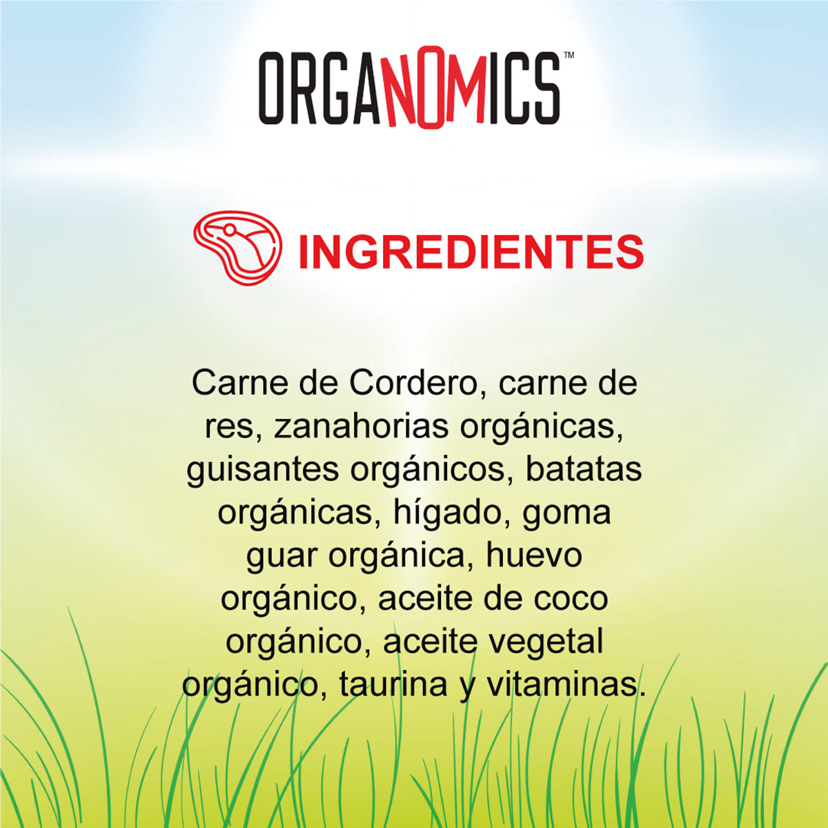 OrgaNOMics / Alimento Húmedo / Ingredientes Orgánicos Gato / Cordero y Res / 156 g