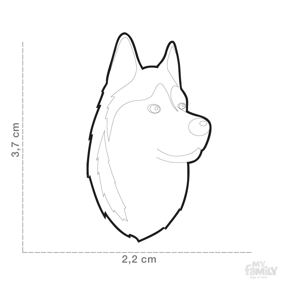 Placa / My Family / Husky Siberiano Blanco y negro