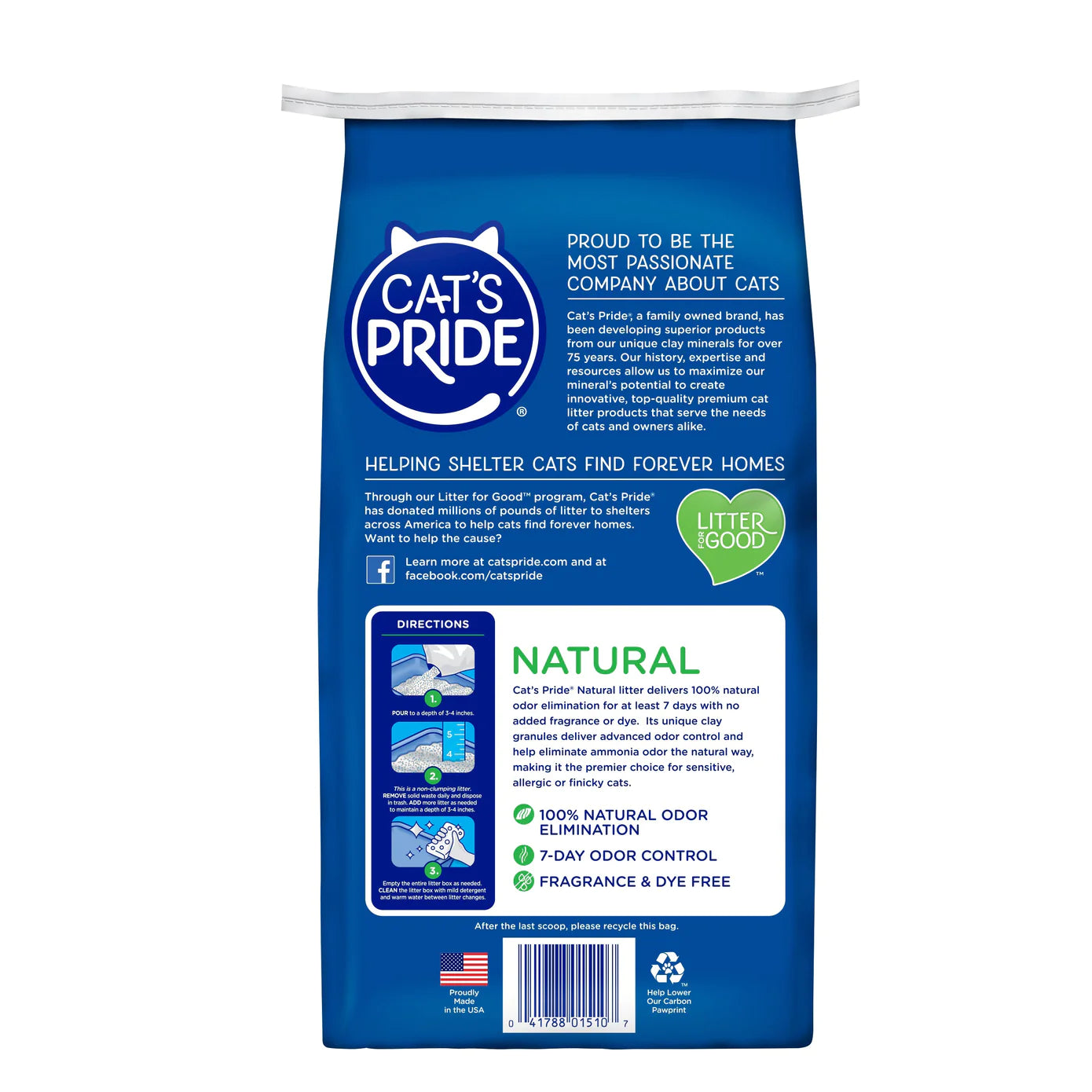 Cats Pride Natural / Arena para gato / Libre de fragancia No aglutinante / 4.5 kg