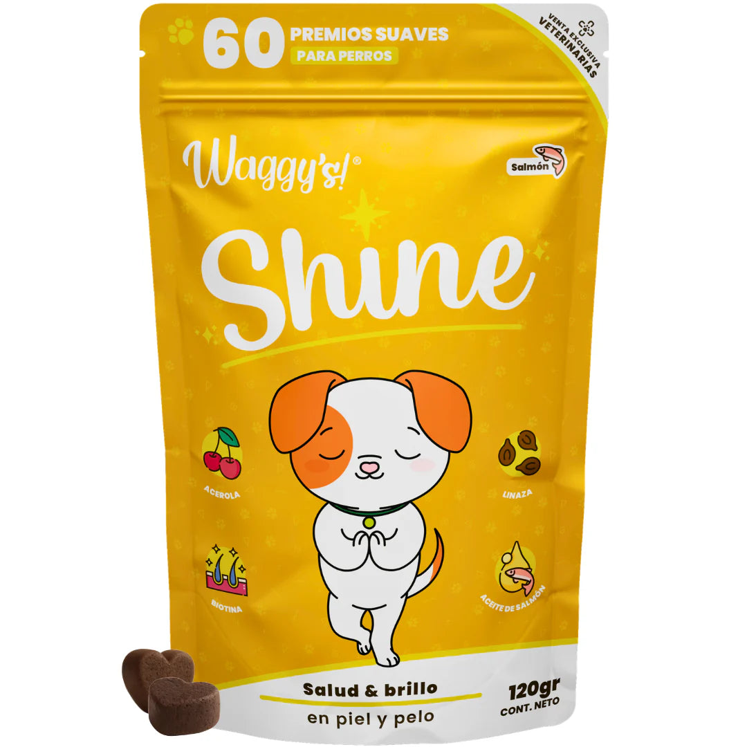 Waggy’s Shine – Suplemento para Comezón, Piel y Caída de Pelo en Perros
