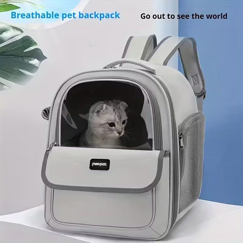Mochila transportadora perros y gatos / Color gris