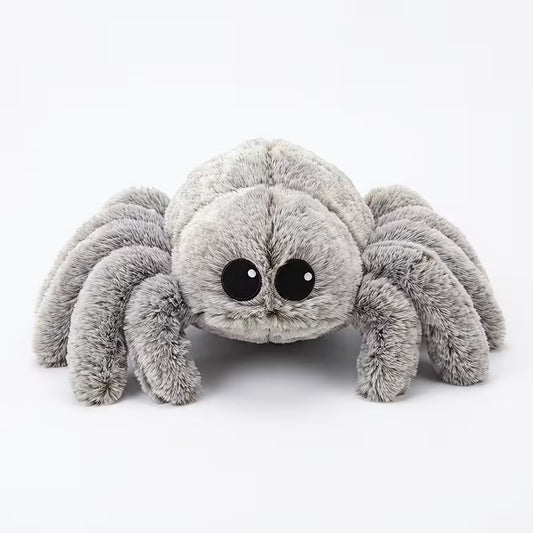 Araña Gris de Peluche con Ojos Grandes – Suave y Esponjosa 18 cm