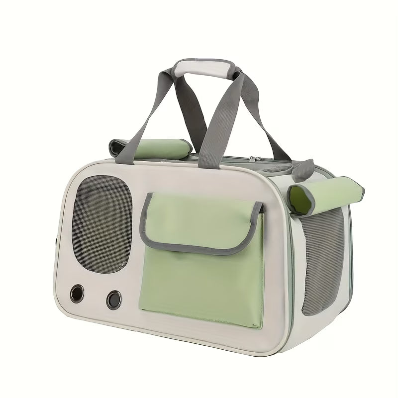 Mochila transportadora perros y gatos / Color verde