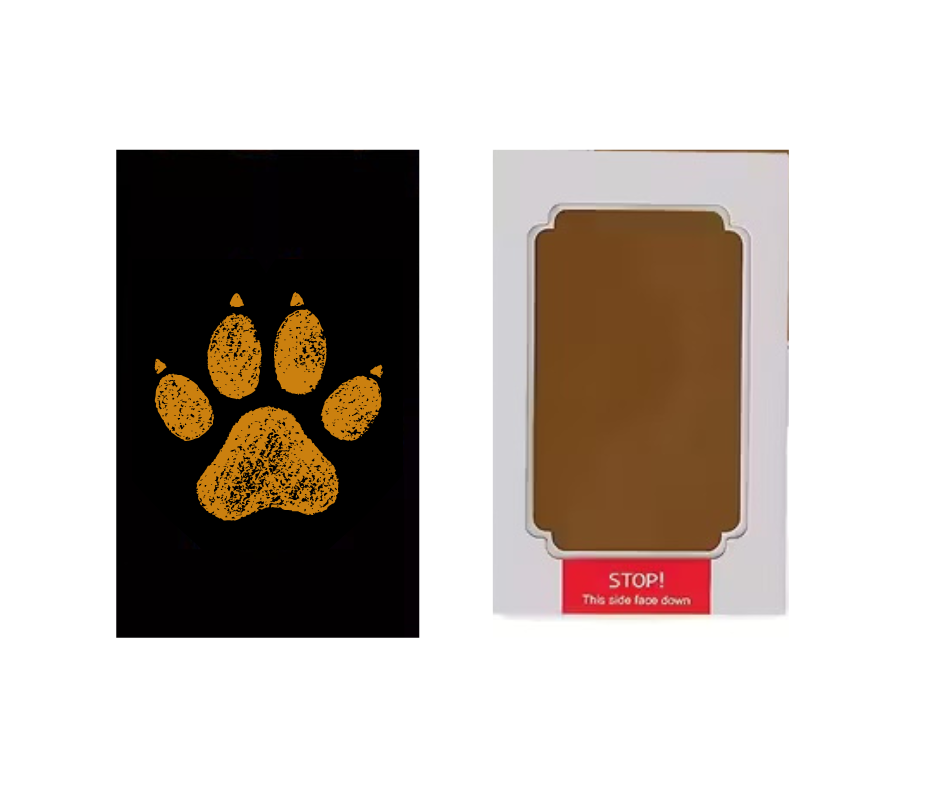 Kit de estampado de patitas / no require tinta / Color dorado 5.5 x 12.5 cm