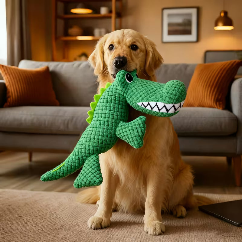Juguete de peluche para perro / Dinosaurio verde