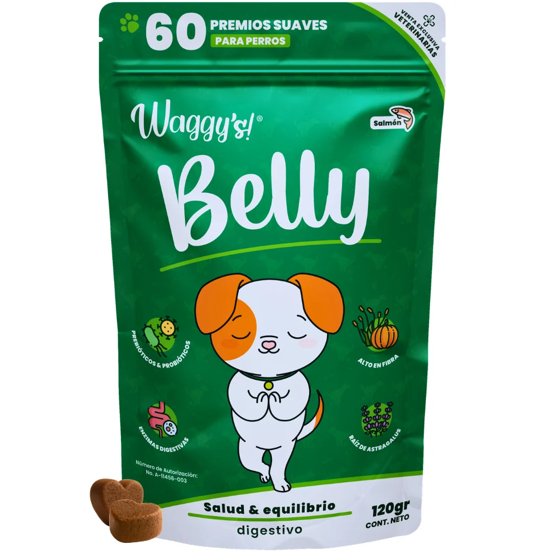 Waggy’s Belly – Probióticos para Digestión y Alergias en Perros
