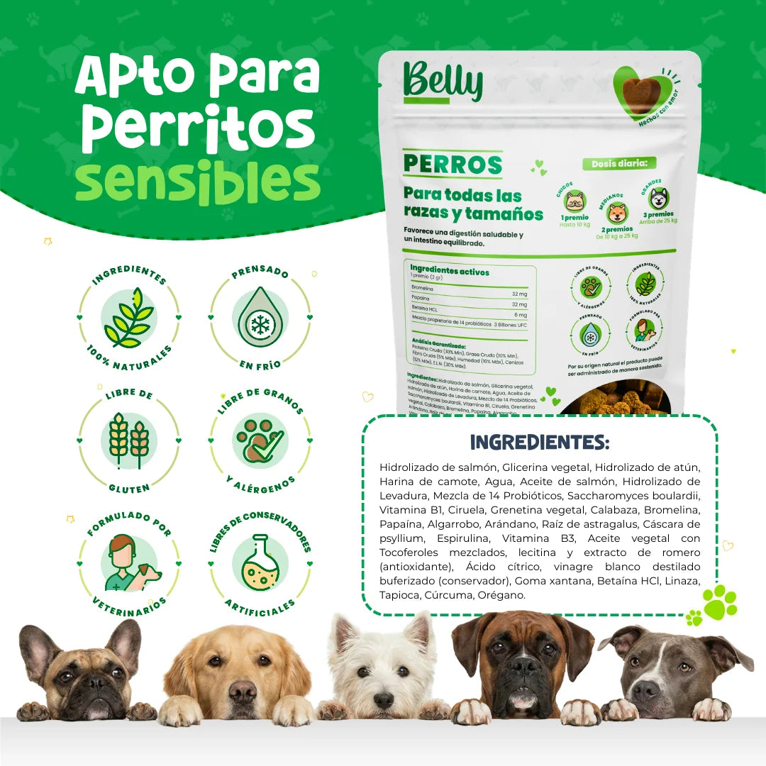 Waggy’s Belly – Probióticos para Digestión y Alergias en Perros
