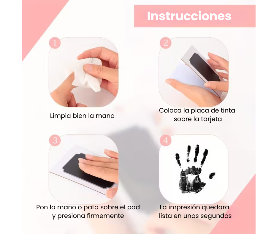 Kit de estampado de patitas / no require tinta / Color dorado 5.5 x 12.5 cm