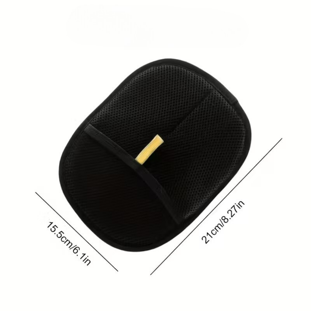 Guante electroestático para remover pelo de perros y gatos.