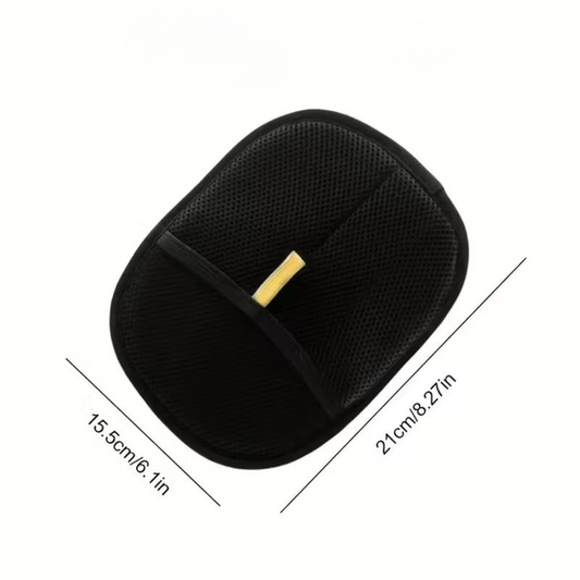 Guante electroestático para remover pelo de perros y gatos.