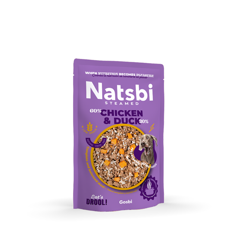 Gosbi Steamed Pollo y Pato – Alimento Completo al Vapor para Perros