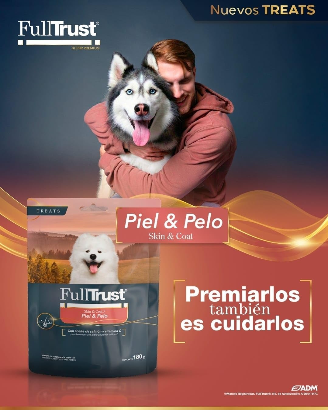 Premios para perro sabor salmón / FullTrust / Piel y pelo / 180 gr.