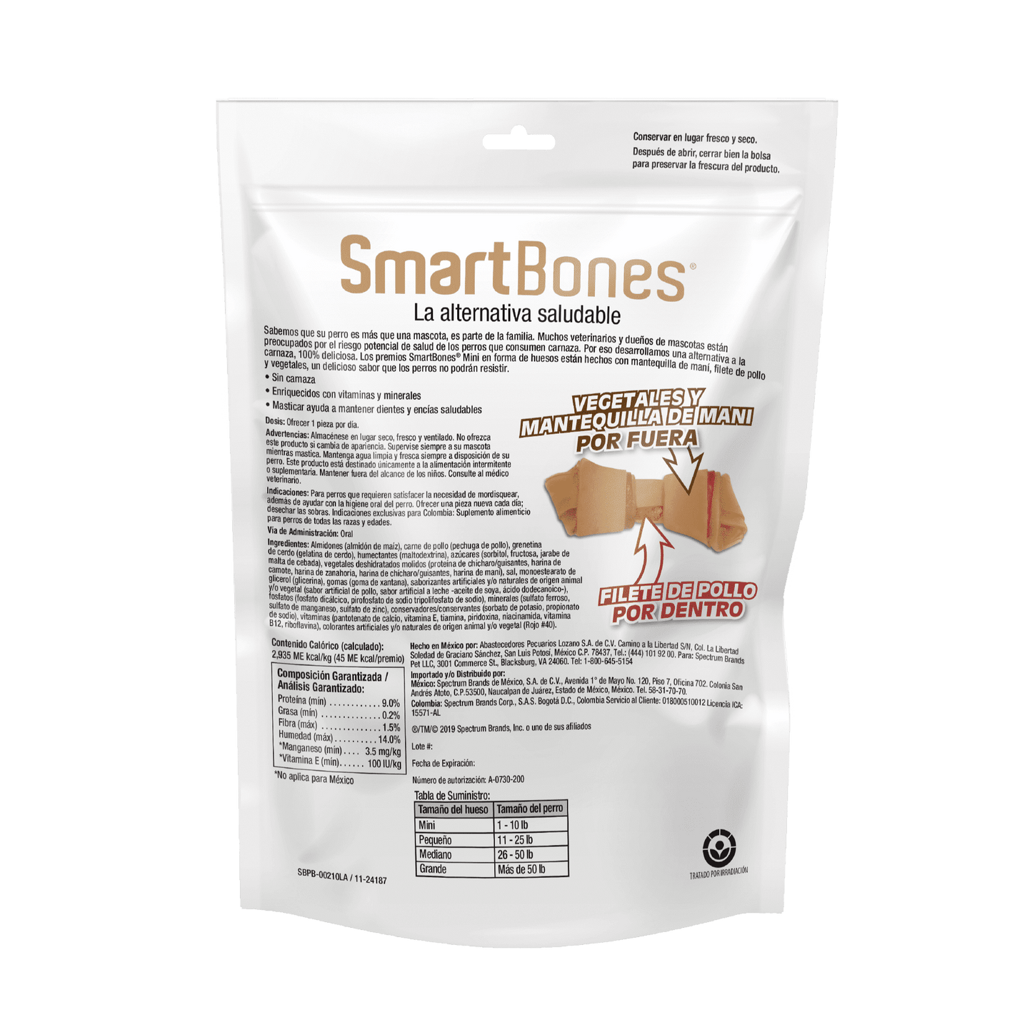 SmartBones Mini / Premios para perro / Sabor Mantequilla de maní / 8 pz mini