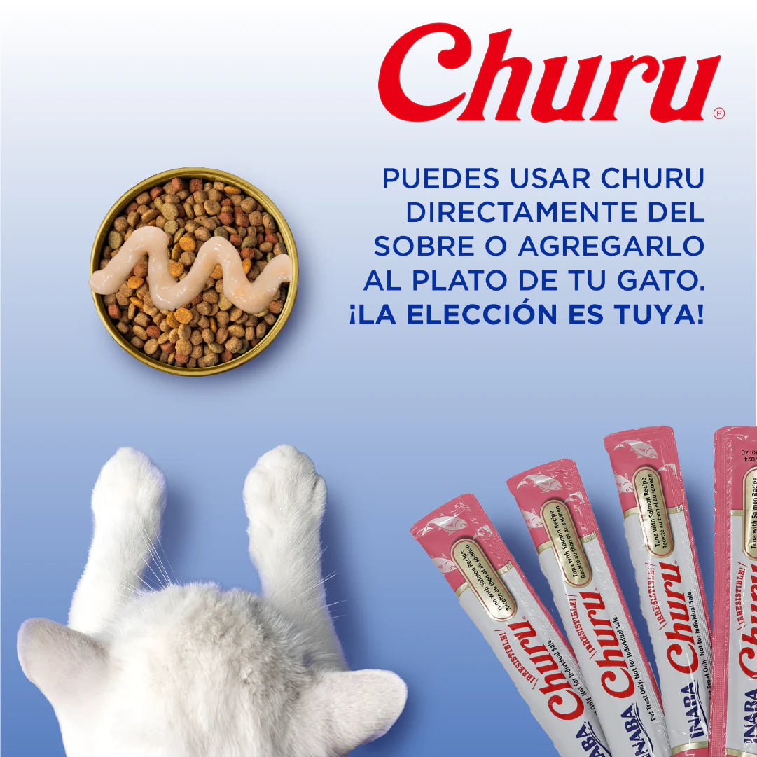 Inaba Churu / Atún / Snack cremoso para gatos / 4 piezas