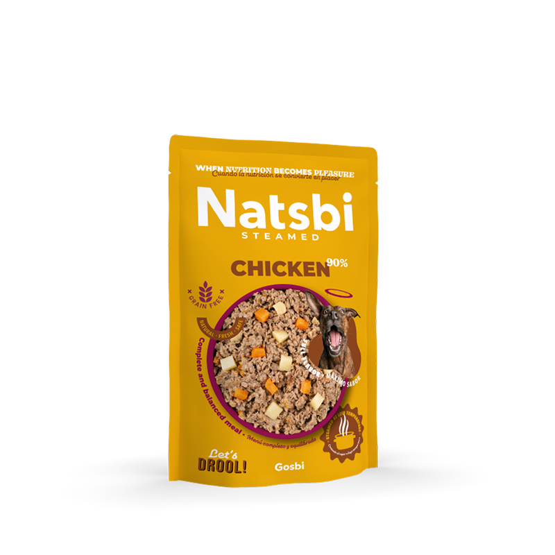 Natsbi Steamed Pollo al Vapor para Perros – 90% Pollo