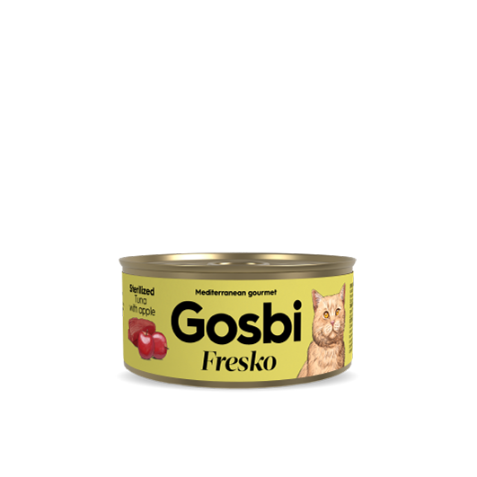 Alimento húmedo para gato / Atún con manzana / Gosbi / 70 gr