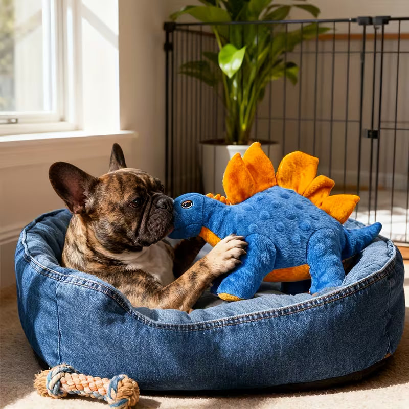 Juguete de peluche para perro / Dinosaurio azul