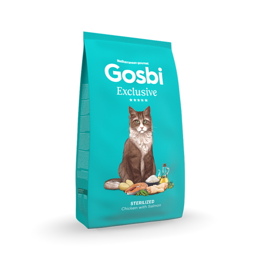 Alimento para gato / Gosbi Exclusive Gato Adulto esterilizado / Pollo y salmón / 6 kg
