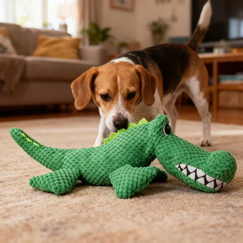 Juguete de peluche para perro / Dinosaurio verde