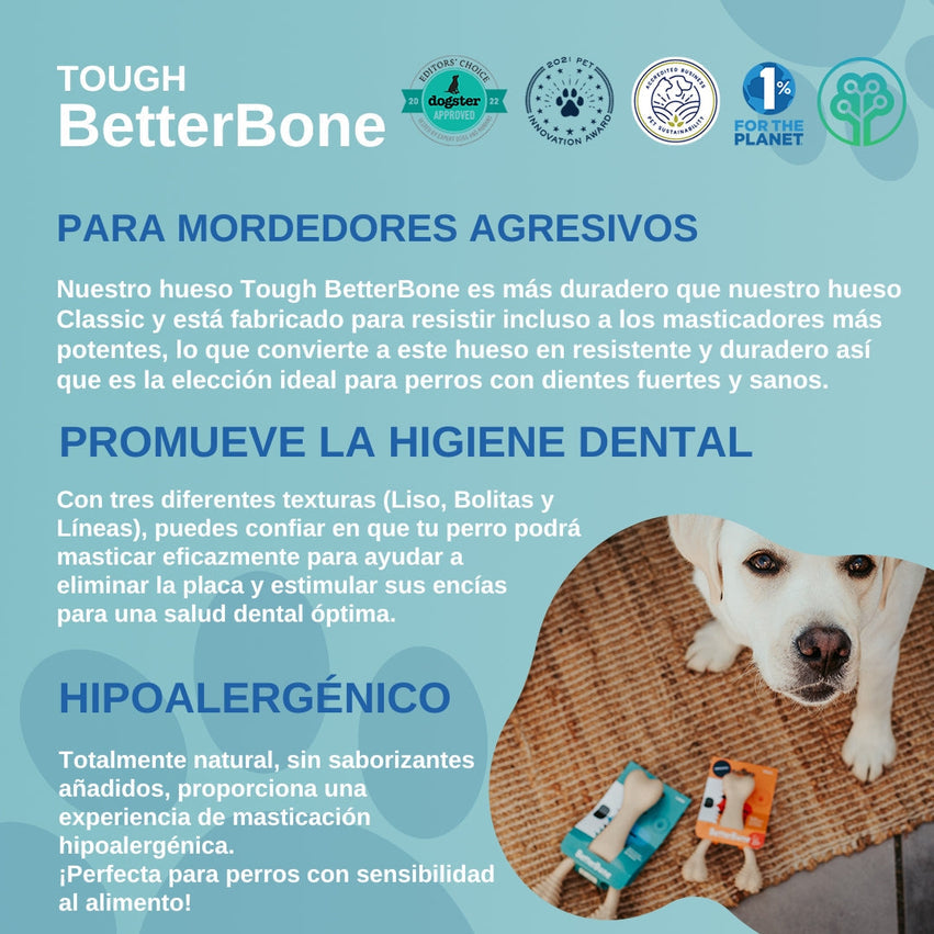 BetterBone Tough Beef / Hueso para masticar con Carne / Para perros con mordida fuerte