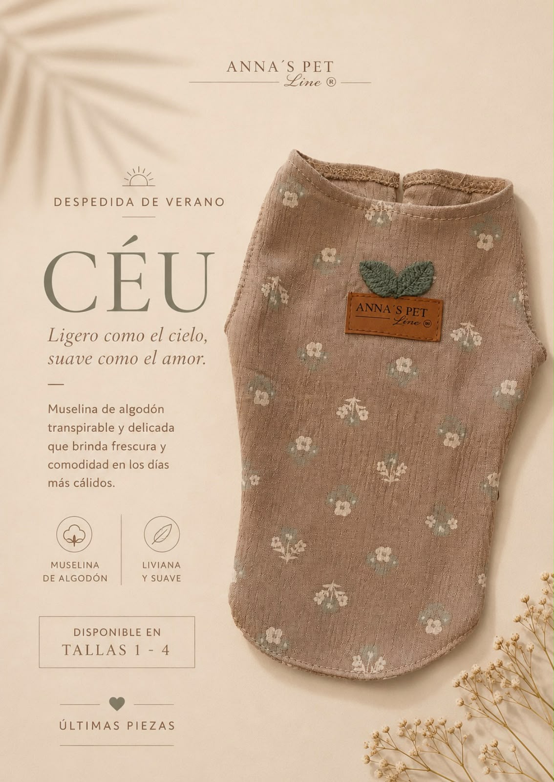 Blusa para perrita Céu – Anna’s Pet Line