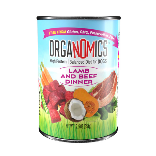 OrgaNOMics / Alimento Húmedo / Ingredientes Orgánicos Perro Adulto / Cordero y Res / 354 g