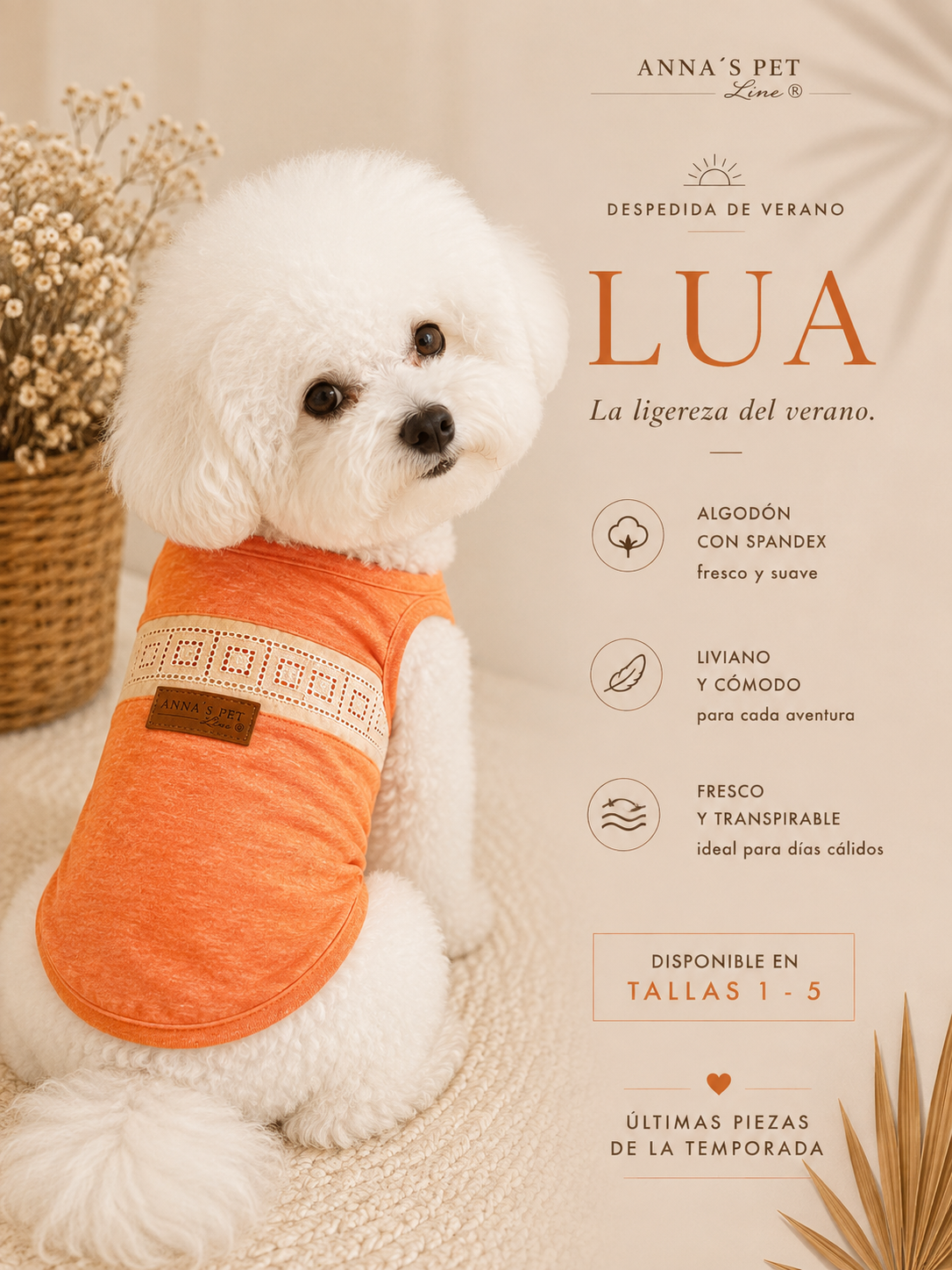 Playera para Perro Lua Naranja – Anna’s Pet Line