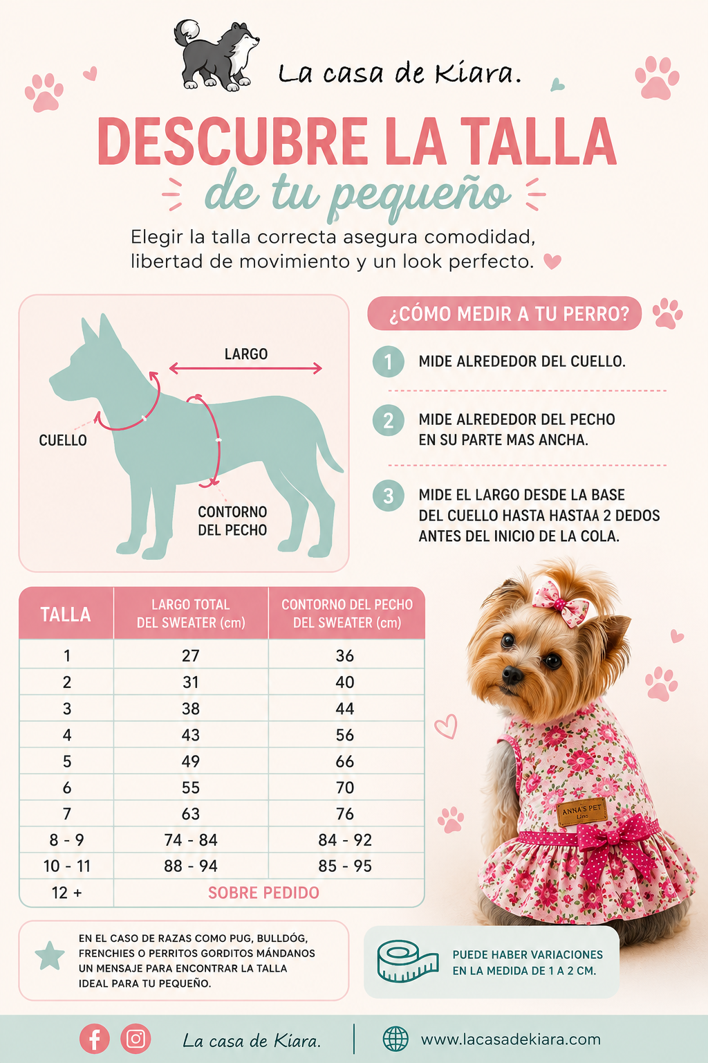Blusa para perrita Lette Rosa – Anna’s Pet Line