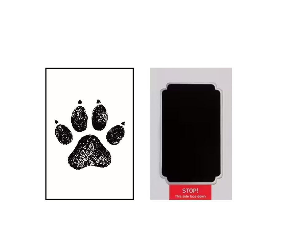 Kit de estampado de patitas / no require tinta / Color negro  9.3 x 18.9 cm