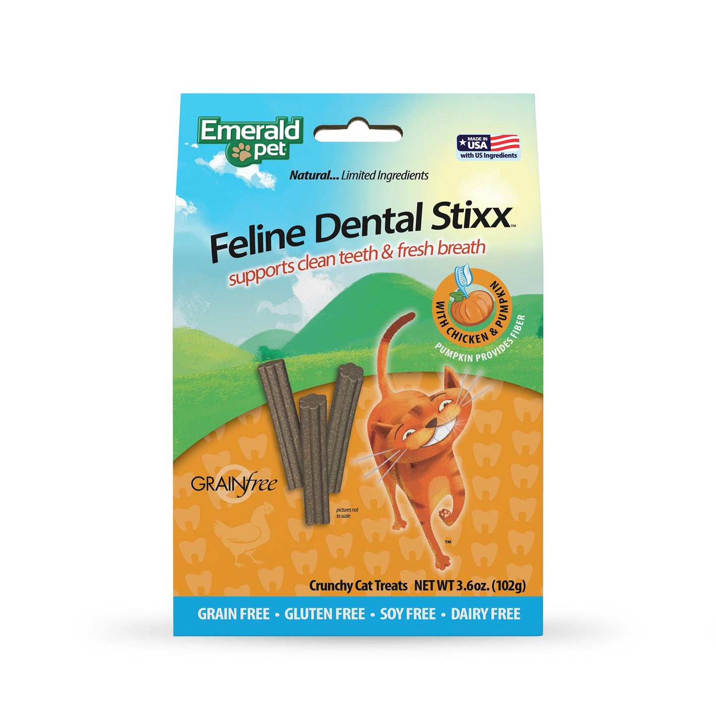 Dental Stixx / Emerald Pet / Premios para gato / Sabor Pollo