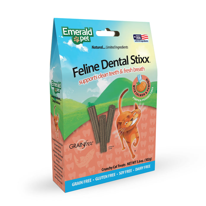 Dental Stixx / Emerald Pet / Premios para gato / Sabor Salmón